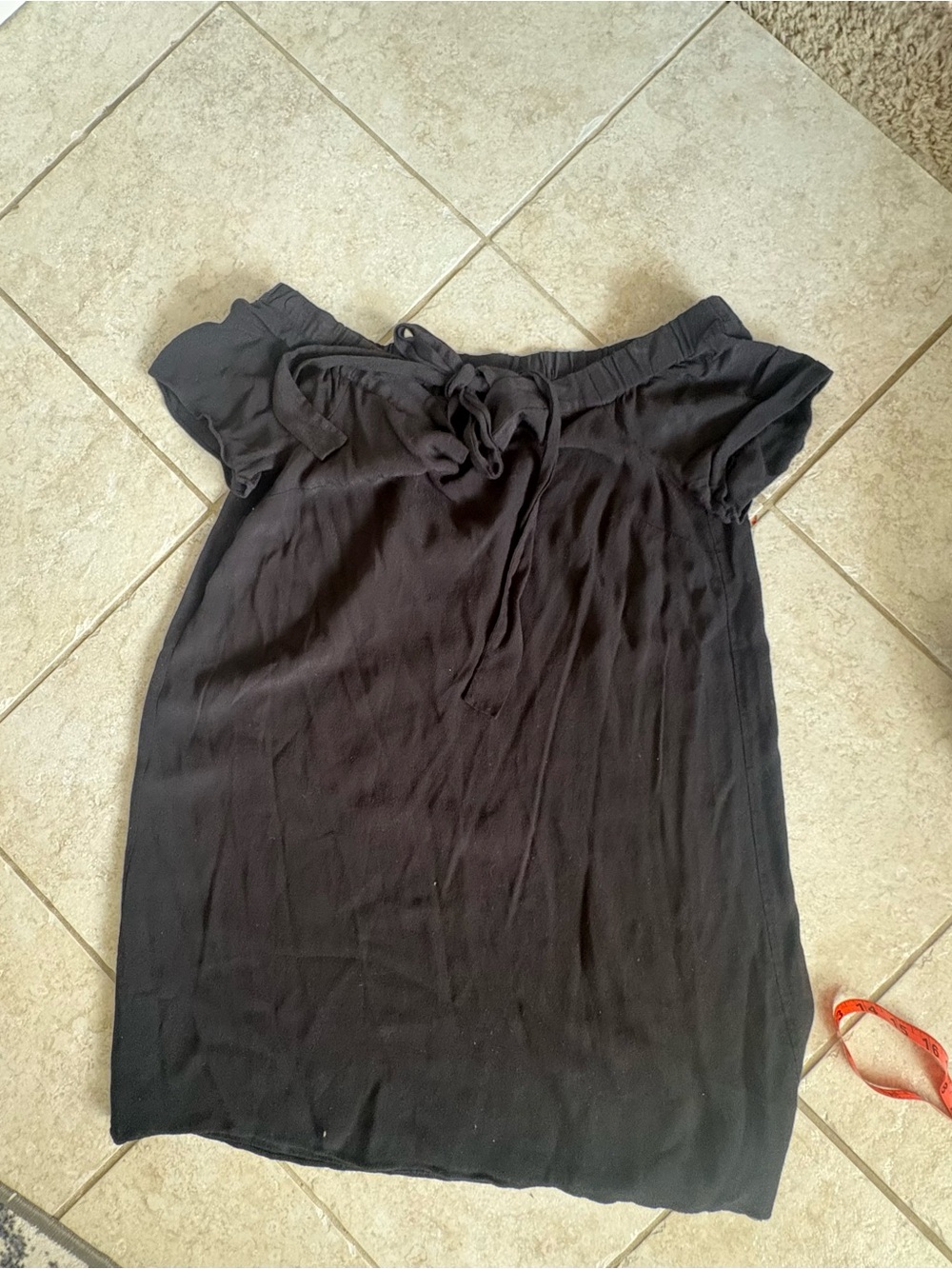 1. State Black Off-Shoulder Tie-Front Mini Dress small